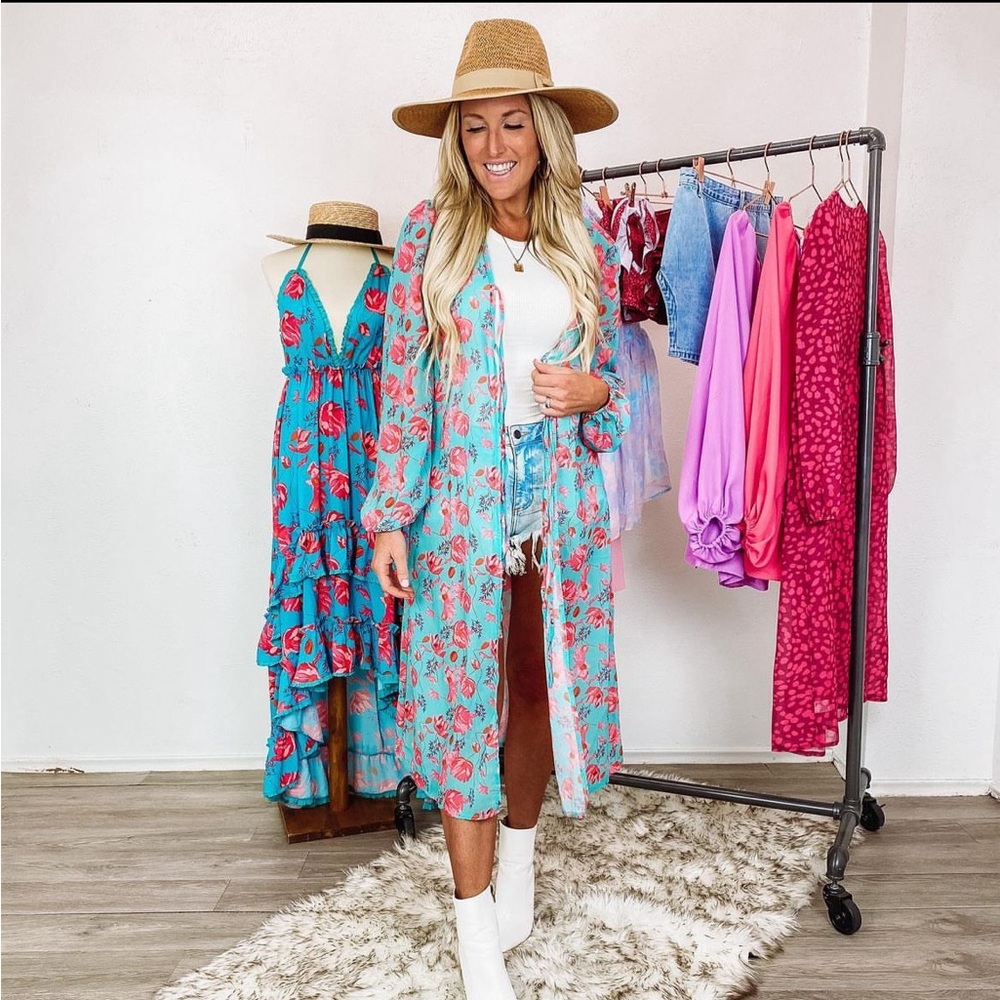 Floral Beach Kimono Cover Up